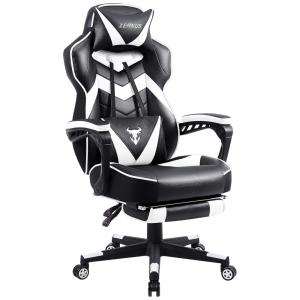 Zeanus Cadeira de Escritório Gamer Reclinável e Ergonômica com Encosto Alto, Preta