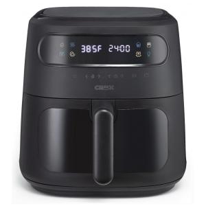 Fritadeira elétrica air fryer digital 8L CRUX x Marshmello preta TurboCrisp 1750W com controle de temperatura e timer programável, 110V