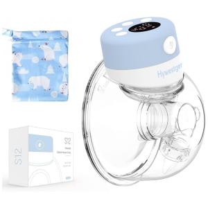 Bomba Tira Leite Unica Elétrica Portátil e Recarregável com 2 Modos e 9 Níveis de Sucção, HYWESTGER, Azul