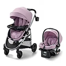 Sistema de Viagem Graco Modes Pramette Lilás com Cadeirinha SnugRide LX e Carrinho 3-em-1