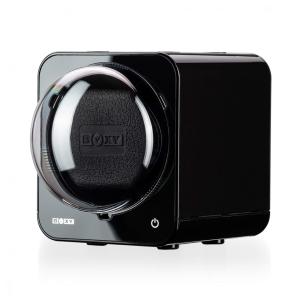 Caixa, Estojo Rotativo Automático para Relógios, 1 Lugar, ABEST BOXY Fancy Brick, Preto