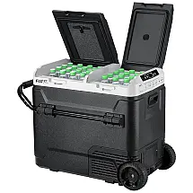 Geladeira Portátil 61L com Zona Dupla e Controle de Temperatura, 12V 24V DC 110V AC, F40C4TMP, Preto