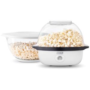 Pipoqueira Elétrica DASH SmartStore Deluxe Stirring, Máquina de Pipoca com Tampa Grande para Servir e Armazenar, 24 Copos - Branca