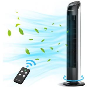 Ventilador de Torre com Controle Remoto, 3 Velocidades e Temporizador de 12 Horas, 110V 45W, DR.PREPARE DDF 1BKDF4, Branco