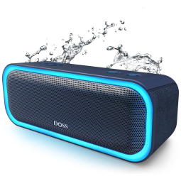 Caixa de Som Bluetooth sem Fio Portátil à va d IPX5, 20W, até 20H, DOSS SoundBox Pro, Azul