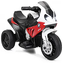 Moto Elétrica Infantil Olakids Bateria 6V 3 Rodas com Luzes e Sons USB, Branca