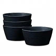 Conjunto de Tigelas, Estilo Clássico com 4 Peças, Capacidade de 740mL, Material de Porcelana e Formato Redondo, Noritake 43817-500D, Preto
