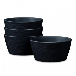Conjunto de Tigelas, Estilo Clássico com 4 Peças, Capacidade de 740mL, Material de Porcelana e Formato Redondo, Noritake 43817-500D, Preto