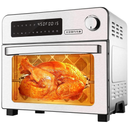 Forno Elétrico de Bancada 24L 10 em 1 Multifunções com Desidratador Rotativo em Aço Inoxidável, 1700W, 110v, SUNVIVI, Prateado