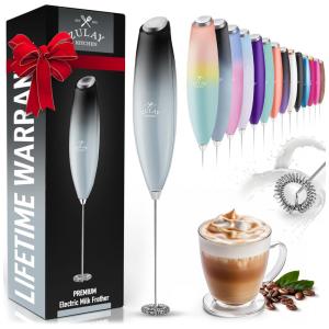 Espumador Elétrico de Leite a Bateria, e, ZULAY KITCHEN No Stand 12,500 RPM, Preto