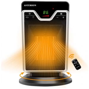 Aquecedor de Cerâmica Elétrico Portátil, 1500W, 110v, ASTERION HX 1002, Preto