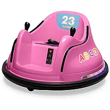 Carro Elétrico Infantil 12V Rosa com 2 Velocidades, Controle Remoto, Luzes LED, Bluetooth e Giro 360° para 1-5 Anos