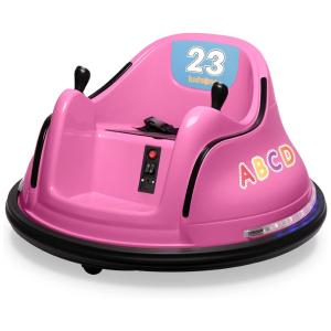Carro Elétrico Infantil Bate Bate 12V com 2 Velocidades, Controle Remoto, Luzes LED, Bluetooth e Giro de 360º para Crianças de 1 a 5 Anos