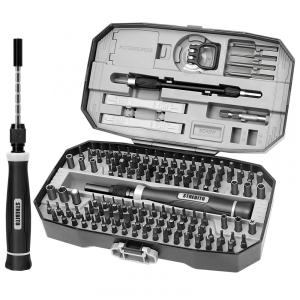 Conjunto STREBITO 153 em 1 Chaves de Precisão Magnéticas com Estojo Cinza para Reparos em PC, Laptops, Celulares, Macbook