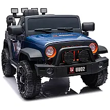Carro, Carrinho Elétrico 1 Assento 12V, com Luzes de LED e Controle Remoto, U URIDEON, Preto