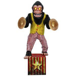 Macaco Sombrio Animatronico com Luzes e Sons para Decoração de Halloween
