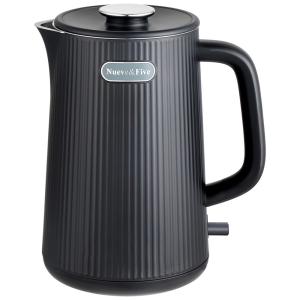 Chaleira Elétrica Nueve&Five 1.7L, Chaleira Elétrica de Parede Dupla, Desligamento Automático, 1200W em Aço Inoxidável 304 - Preto