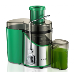 Extrator de Suco Juilist 7,62 cm para Frutas e Vegetais, 3 Velocidades, Motor de 400W, Fácil de Limpar - Verde