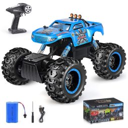 Off Road Controle Remoto Caminhões Sem Fio Recarregável Todo o Terreno Antiderrapante, NQD, Azul