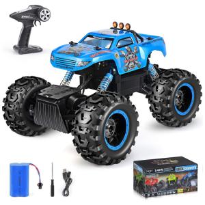 Off Road Controle Remoto Caminhões Sem Fio Recarregável Todo o Terreno Antiderrapante, NQD, Azul