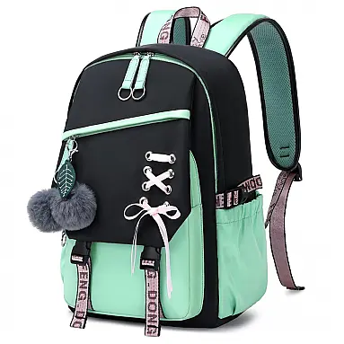 Mochila FENGDONG verde para adolescentes,