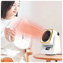 Ventilador de Mesa ZZWXWA com 3 Velocidades e Inclinação Ajustável, 1500W, Cinza