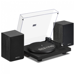 Toca-discos de Vinil Bluetooth com Alto-falantes Estéreo de Estante de 36 Watts, Sistema HiFi com Cápsula Magnética, Gravação USB,SeeYing