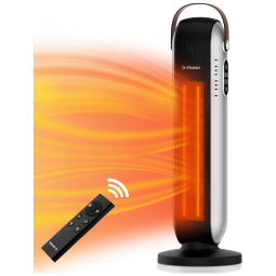 Aquecedor Elétrico com Controle Remoto e Temporizador, 1500W 110V, G Ocean, Prata