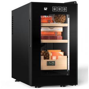 Umidor para Charutos Elétrico 23L com Controle de Temperatura, Higrômetro Digital e Feito em Madeira de Cedro Espanhol, 110V