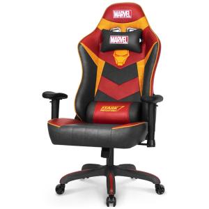 Marvel Avengers Cadeira Gamer Ergonômica Reclinável com Apoio Lombar e Cabeça, Homem de Ferro, NEO CHAIR, Vermelho