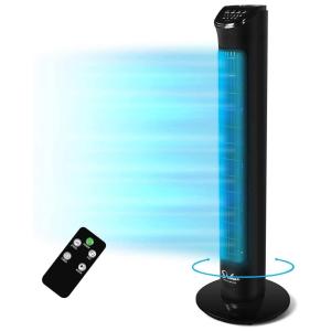 Ventilador de Torre 3 Velocidades, com Controle Remoto, Silencioso, 50W, 110v, SIMPLE DELUXE 32 Electric Oscillating Tower Fan, Preto