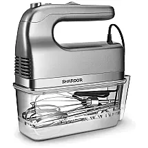 SHARDOR Batedeira de Mão 5 Velocidades, c, 5 Acessórios, 350W, 110V, Prata