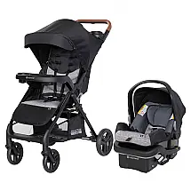 Cadeirinha Baby Trend Passport Cargo Preta Bamboo Sistema de Viagem com Carrinho 1,8 a 13,6 kg