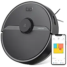 Aspirador de Pó Robô S6 Pure Potente 2000Pa Controle de Voz Área 150m2, ROBOROCK R100004, Preto