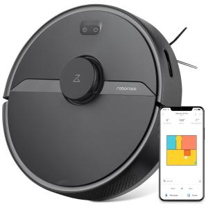 Aspirador de Pó Robô S6 Pure Potente 2000Pa Controle de Voz Área 150m2, ROBOROCK R100004, Preto