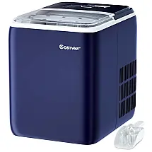 Máquina de Gelo Portátil, Produz 20kg, Dia. Az. Marinho, 110v, COSTWAY Ice Maker Countertop, Azul Escuro