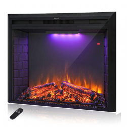 Lareira Elétrica de Embutir A53x90L com Controle Remoto e Som de Fogo, 1500W, 110v, MASARFLAME, Preto