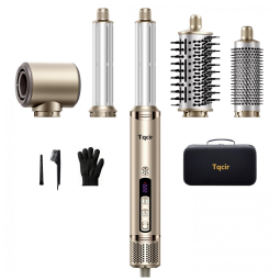 Escova Secadora de Cabelo Profissional 5 em 1 da Tqcir, Multistyler Poderoso com Curlers AutoWrap, Modelagem Rápida sem Danos Térmicos