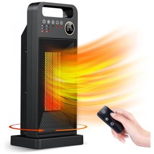 Aquecedor Elétrico com Tela LCD e Proteção Contra Superaquecimento, 1500W 110V, HQoosea, Preto
