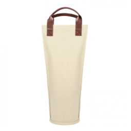 Bolsa Térmica para Garrafa de Vinho Tirrinia, Bege em Lona, Design Elegante para Viagens, Piqueniques e Presentes