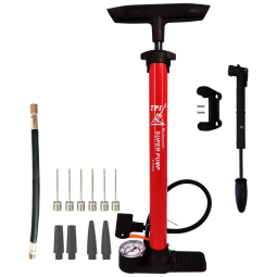 Bomba de bicicleta manual com Schrader e Presta, almofada de pé antiderrapante mangueira durável de alta pressão de escolha