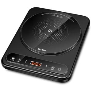 Cooktop Elétrico Portátil de Indução com 10 Níveis de Potência, Temporizador, Trava de Segurança para Crianças e Desligamento Automático