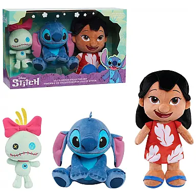 Kit 3 Pelúcias Lilo, Stitch