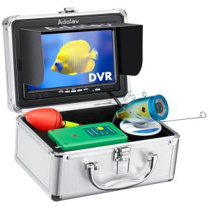 Câmera de Pesca Subaquática Portátil à Prova d com Monitor e Luzes Infravermelhas, ADALOV A7R40, Prateado