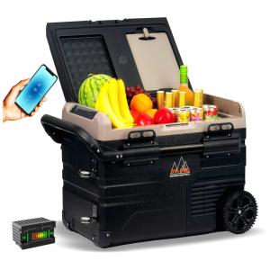 DT PRO Geladeira, Cooler Portátil Automotivo 45L, Controlável por APP, 60W, 12V, Preto