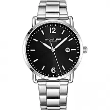 Relógio Analógico Masculino Aço Inoxidável Modelo 3901, STUHRLING 3902.1, Prateado