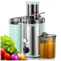 Centrífuga de Frutas com Bocal Largo, Fácil de Limpar, em Aço Inoxidável, 110V 500W, QCen, Azul Turquesa