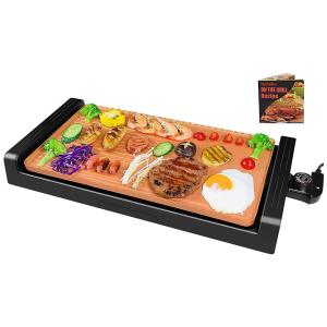 Tectake KLW 018A Churrasqueira Elétrica Portátil, com Antiaderente, 1500W, 110V, Preta