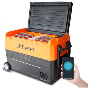 Geladeira Portátil 39L com Controle de Aplicativo e Luz LED, 12 24 V DC e 100 240 V AC, CARSTY, Preto