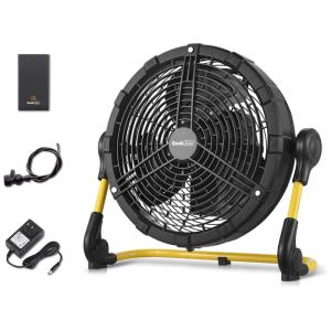 Ventilador de Piso, Bateria, Recarregável ao Ar Livre, Função Nebulização,40cm, 110v, GEEK AIRE, Preto